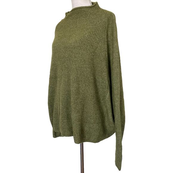 Able Women’s Sweater Heather Green Slouchy Comfy Pullover Mock Neck Harriet 1X - Picture 2 of 11